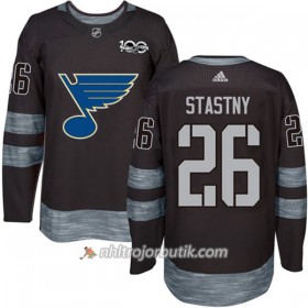 Män Ishockey St. Louis Blues Tröja Paul Stastny 26 1917-2017 100th Anniversary Adidas Svart Authentic